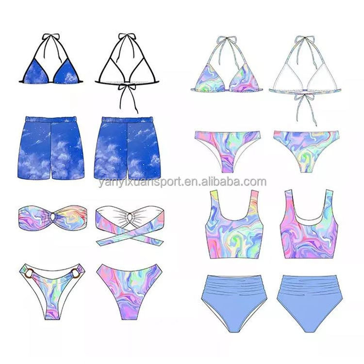 Famous Brand Designer Three Piece Beach Wear Micro Mini Thong Bikini Set Swimsuit