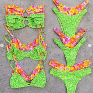 Wholesale Beachwear 2 Piece Swimsuit 2022 Swimsuit Extreme Mini Micro G String Girls and Bikini Swimwear Thong Floral Bikini