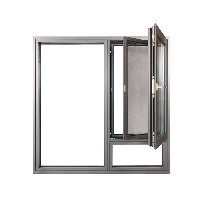 High quality hanging frp integrated broken bridge inswing insulation aluminum alloy double casement window with screen