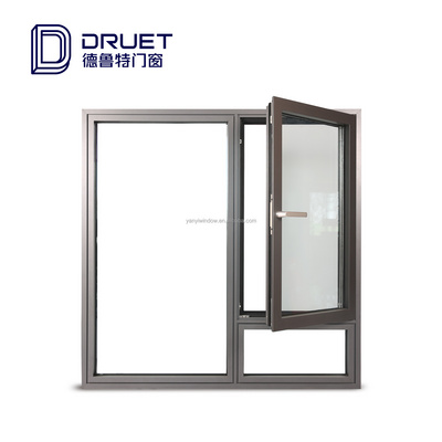 Double Glazed Windows Aluminum Frame Tempered Glass Swing Window