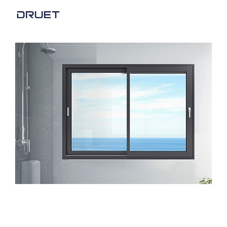 DRUET Factory Direct Selling Sliding Sash Windows Low-E Glass UPVC Window Sliding Glass Office Reception Windows