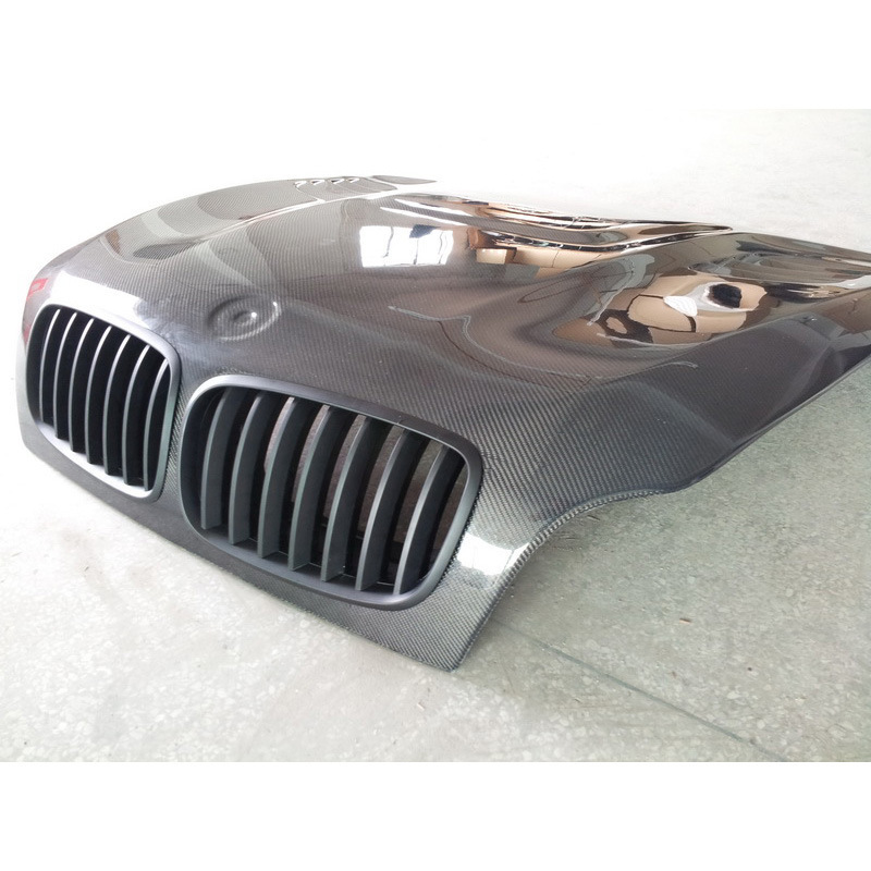 Auto parts modification wholesale Lightweight Carbon Fiber Engine cover Carbon Fiber Bonnet Hood For BMW X6 E70 E71