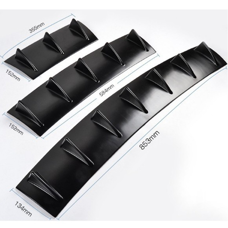 Universal Factory Sale Universal ABS Splitter Shark Fin 5 Fins Black Tail Style Car Rear Bumper Spoiler Lip Diffuser