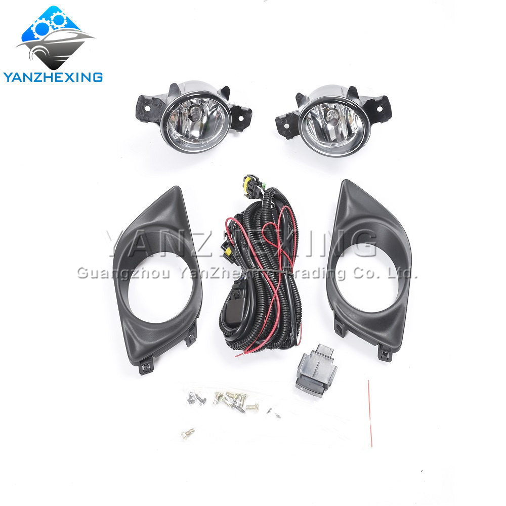 Fog Lights Headlight Fog light Car Fog Lamp Kit With Harness Bulb Switch for Nissan Sunny Almera Versa 2010 2011 2012 2013