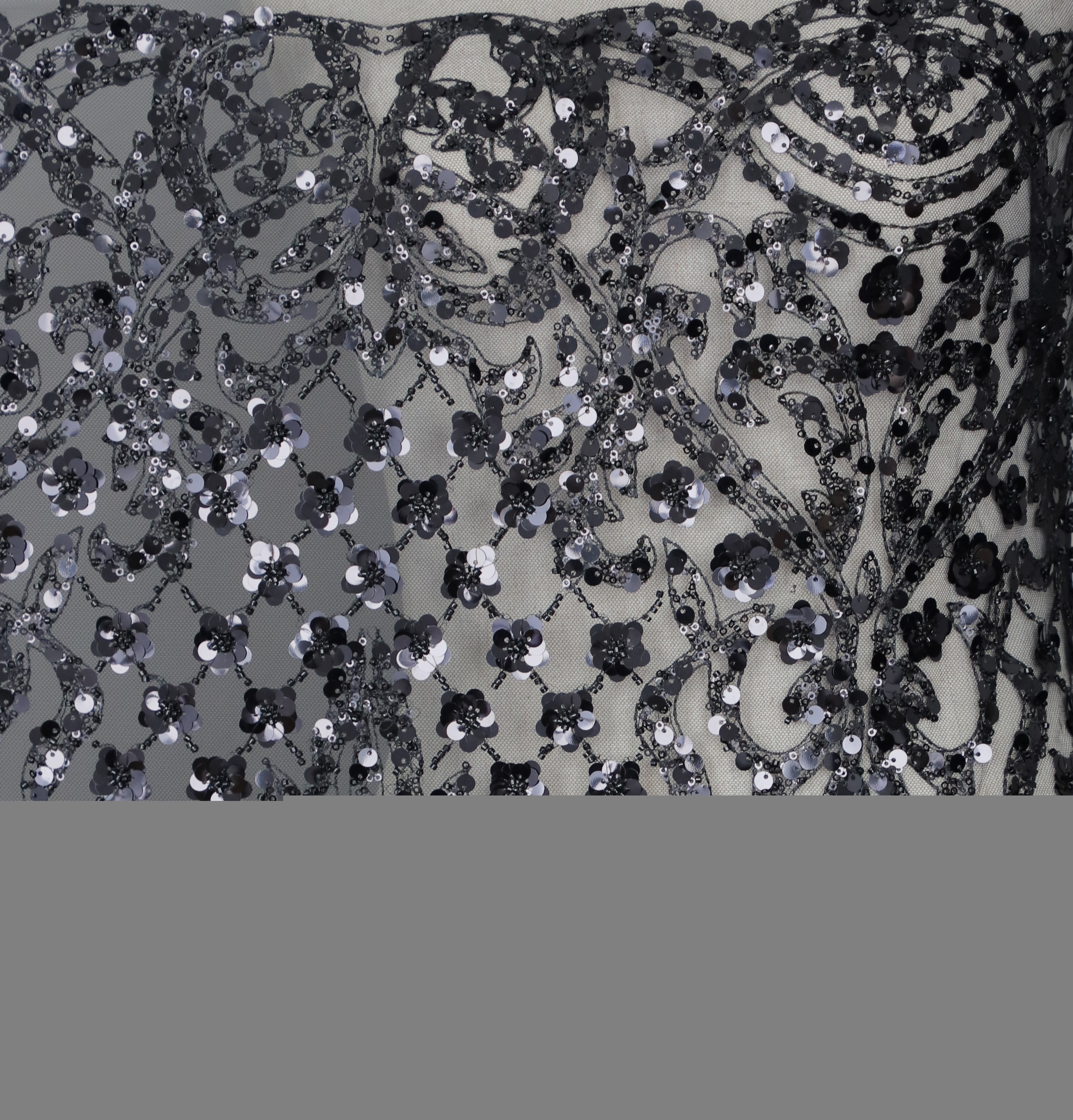 Mx863 Black beaded luxury evening fabric tulle beading lace fabric with pearls for wedding veil