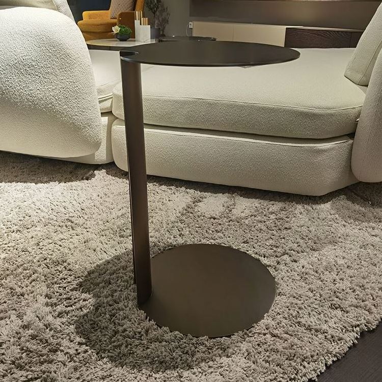 Italian Minimalist Round End Table Stainless Steel Small Coffee Table Living Room Nordic Side Table