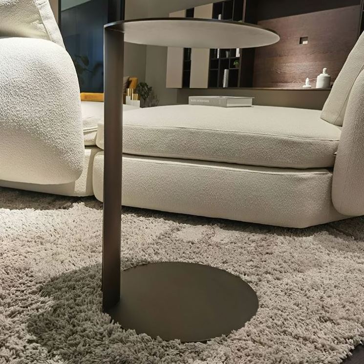 Italian Minimalist Round End Table Stainless Steel Small Coffee Table Living Room Nordic Side Table