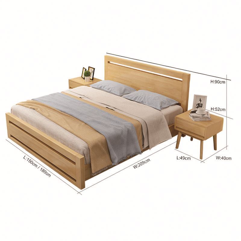 Latest Modern Solid Wood Frame Bedroom Furniture Set Double Queen Bed Designs