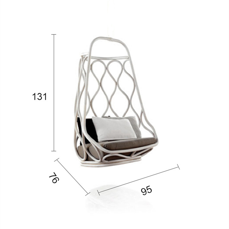 High Quality Single Seat Patio Swings Outdoor Hanging Swing Egg Chair With Stand Portable Round Hammock Leisure