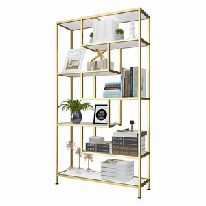 2021 Nordic Wrought Iron Display Simple Home Bookshelf Floor-Standing Office Iron Shelf Customization