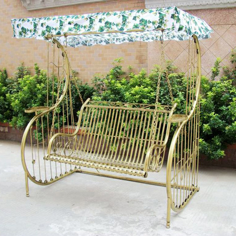 Outdoor Balcony Courtyard Rocking Chair Set Couple Stand and Swing Chair Metal Patio Swings