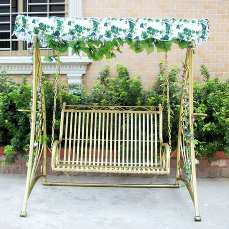 Outdoor Balcony Courtyard Rocking Chair Set Couple Stand and Swing Chair Metal Patio Swings