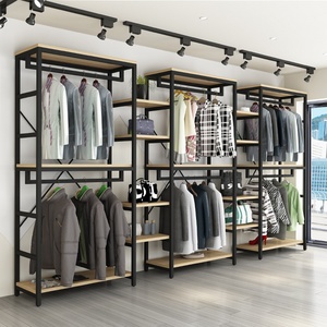 Fashion Garment Shop Dress Display Iron Rack Men Clothing Floor Type Shelf Clothes Hanger Clothes Rack Garment Rack Coat Hangers