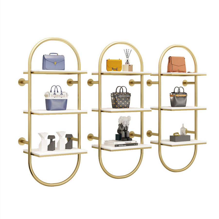 Multi-layer Shoe Display Racks Wall-mounted Handbag Organizer Stand Metal Storage Racks