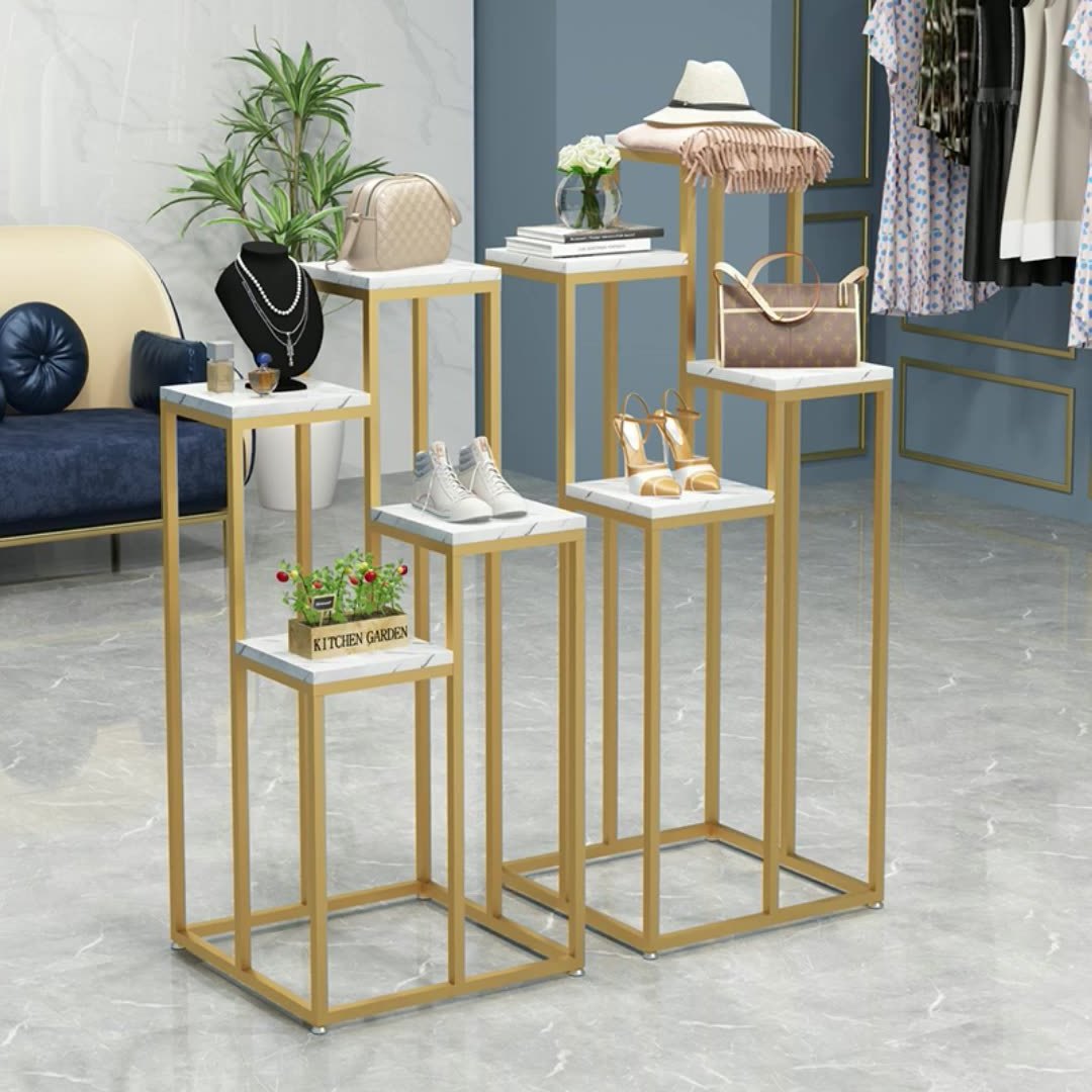 Customizable Home Metal Shelf Plant Stands Display Stands Clothing Store Handbag Shoes Display Racks