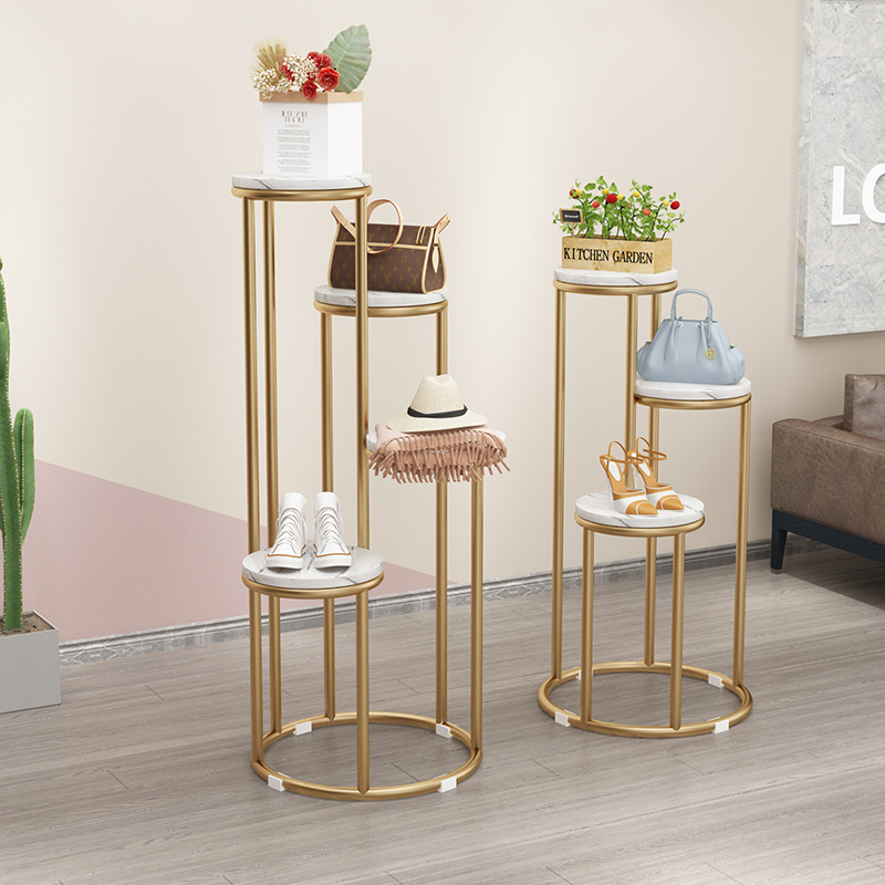 Customizable Home Metal Shelf Plant Stands Display Stands Clothing Store Handbag Shoes Display Racks