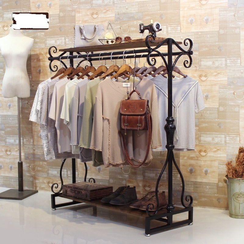 Customize Garment Rack t Shirt Shop Shelves Retail Store Clothes Metal Stands Shoe Display Clothing Rack For Boutique