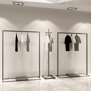 Clothing Shop Black White Garment Display Racks Metal Clothes Storage Racks Iron Clothes Racks