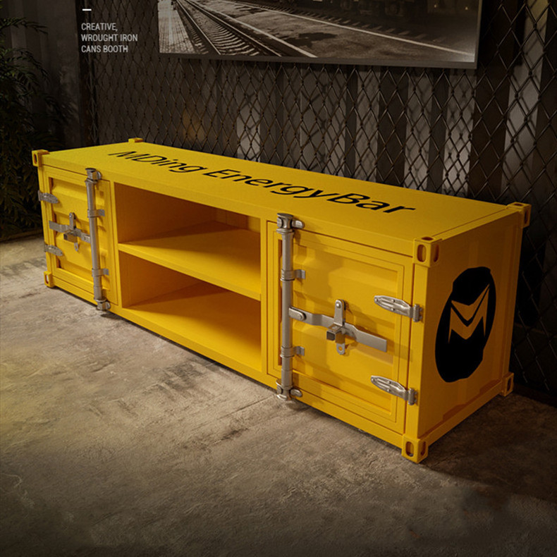 Industrial Container Style Storage Cabinets Apartment Hostel TV Stands Iron Sideboard Cabinets