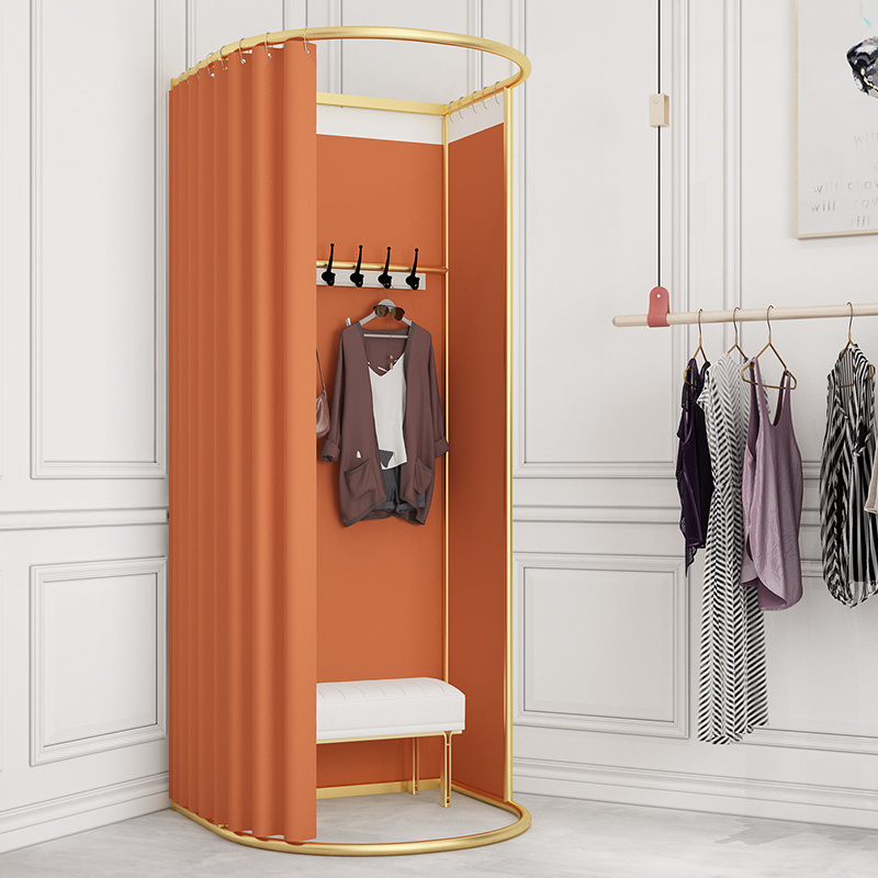 Metal Changing Room Portable Fitting Space Mobile Dressing Changing Room For Retail