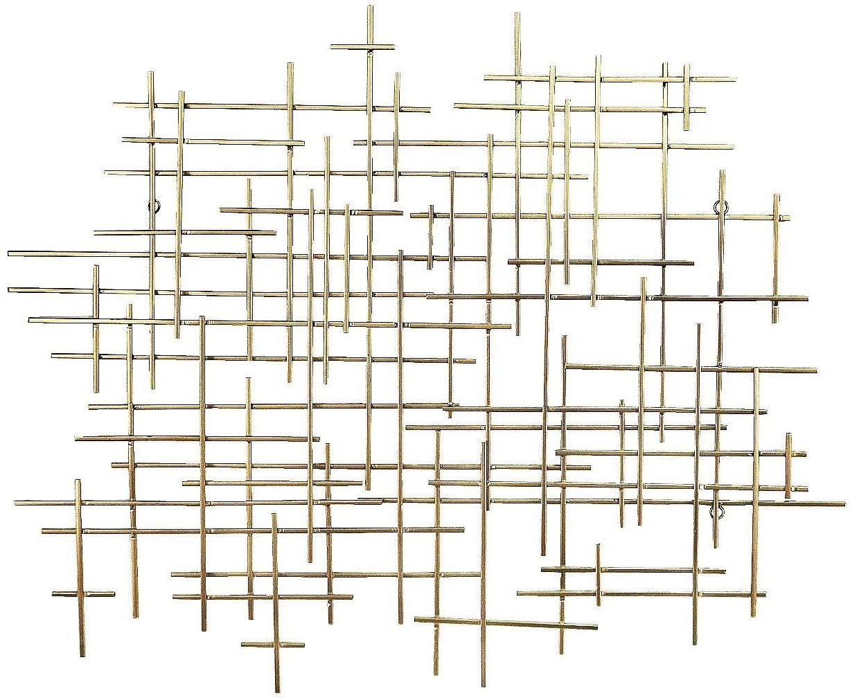 27079 Metal Wall Art Geometric Abstract Modern Cross 37 Inch Light Gold (Light Golden 27079)