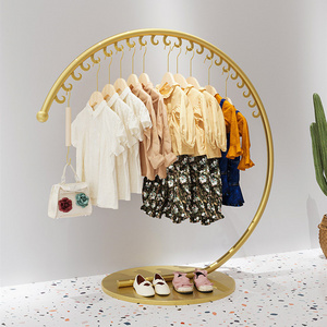 Creative Three-quarter Round Clothes Racks Clothing Shop Metal Garment Display Racks