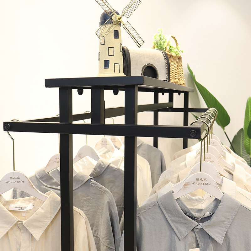 Metal Clothes Display Rack Free Standing Garment Clothing Rack Cover Heavy Duty Closet Hanging Rack