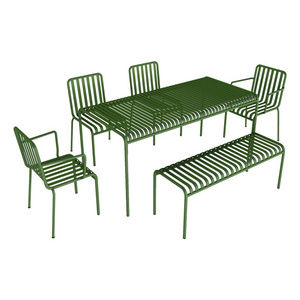 Iron Outdoor Garden Table and Chair Set Patio Benches Modern Simple Leisure Courtyard Outdoor Desk-Chair Tea Coffee Shop