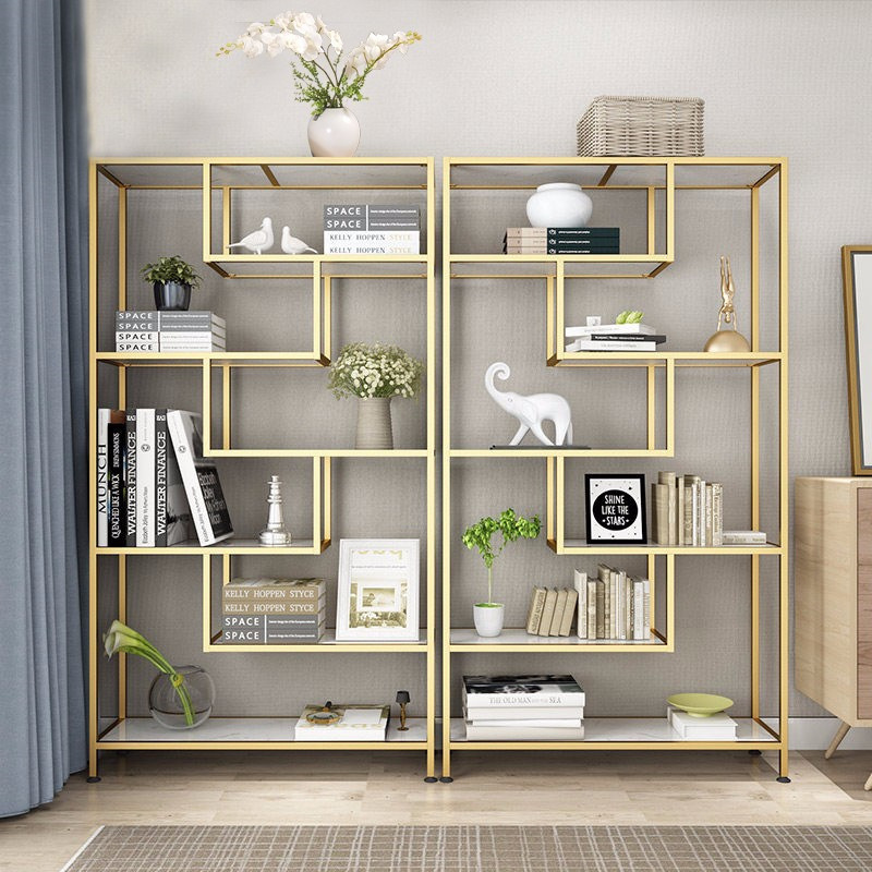 2021 Nordic Wrought Iron Display Simple Home Bookshelf Floor-Standing Office Iron Shelf Customization