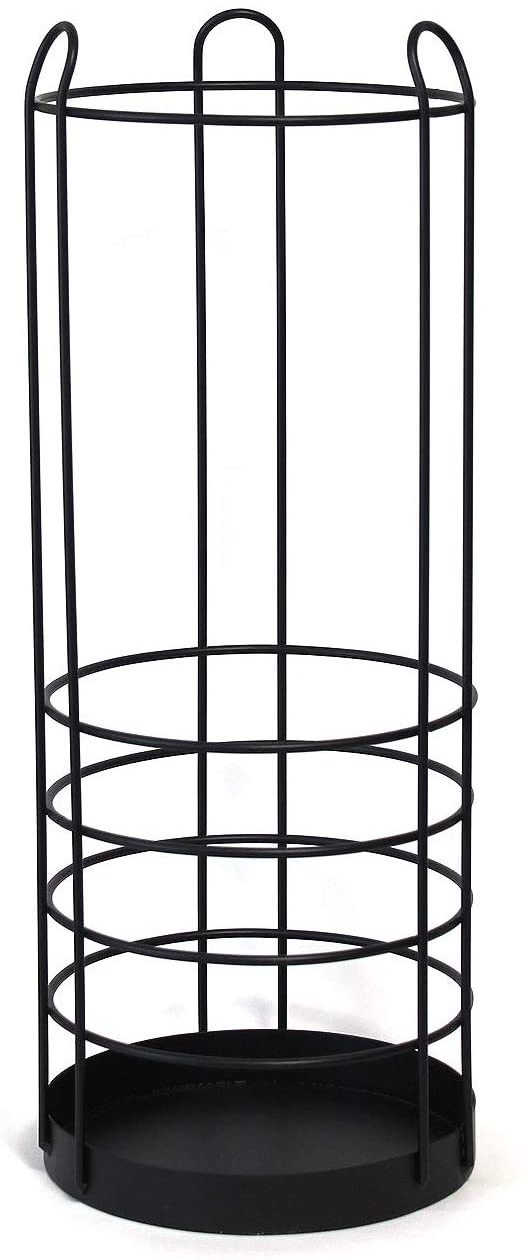 Tall Umbrella Stand Holder-Large Black Iron Umbrella Rack for Home and Office Deco Round Metal Umbrella Basket