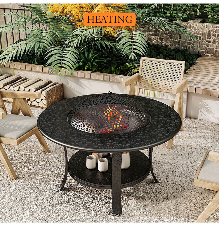 Korean BBQ Grill Table Pellet Stove Iron BBQ Burner Charcoal Grill Wood Stove Fire Pits BBQ Grills Heating Equipment Stoves