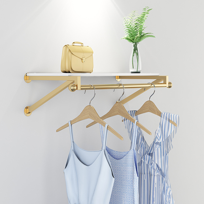 Boutique Female Kids' Clothes Store Clothing Storage Racks Nordic Metal Wall-mounted Display Racks