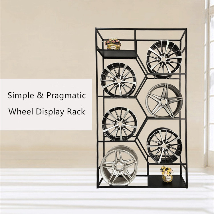 Auto Repair Store Wheel Hub Storage Stand Simple Metal Wheel Display Rack