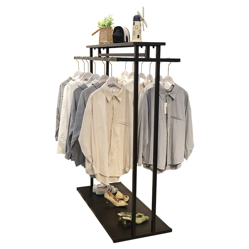 Metal Clothes Display Rack Free Standing Garment Clothing Rack Cover Heavy Duty Closet Hanging Rack