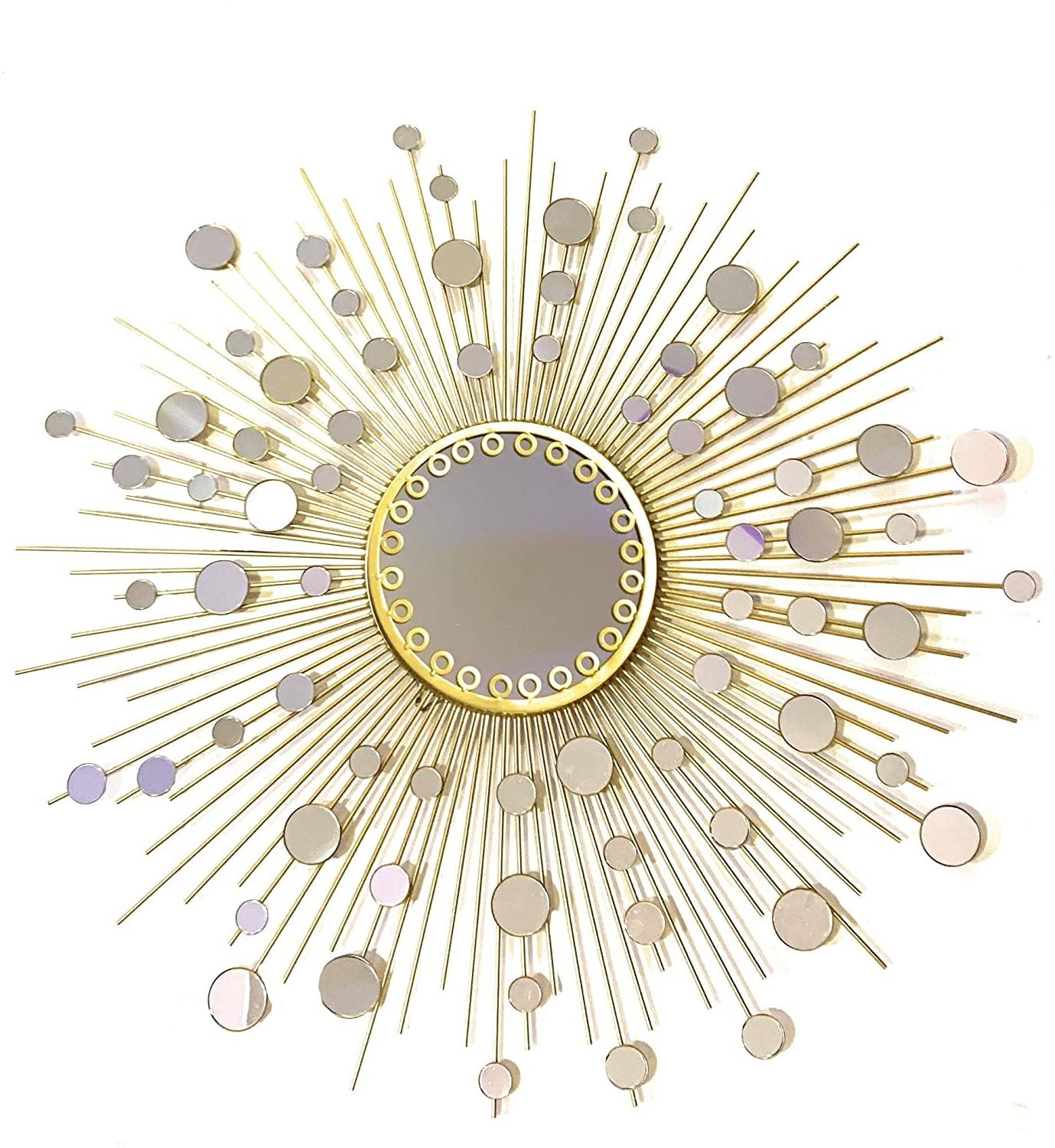 Fancy Bathroom Mirrors,Living Room Wall Mirror, Kitchen Decorative Starburst Metal  Hanging