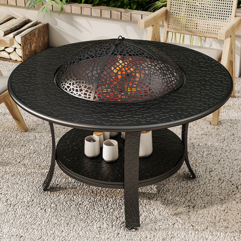 Korean BBQ Grill Table Pellet Stove Iron BBQ Burner Charcoal Grill Wood Stove Fire Pits BBQ Grills Heating Equipment Stoves