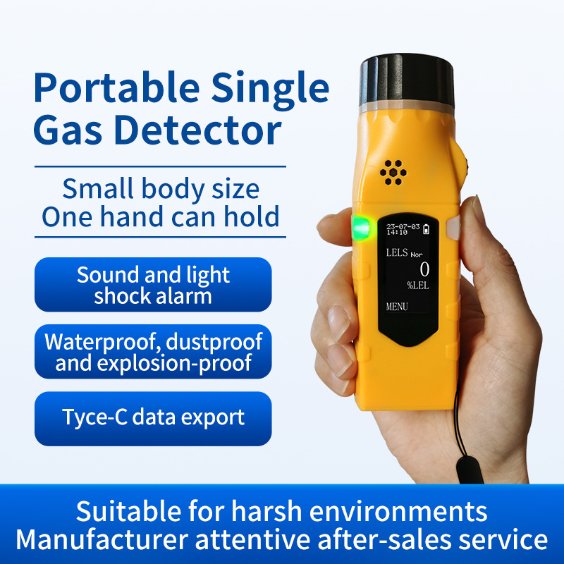 Single Gas Detector Portable Gas Analyzer Meter for CO Carbon Monoxide or H2S Hydrogen Sulfide Gas