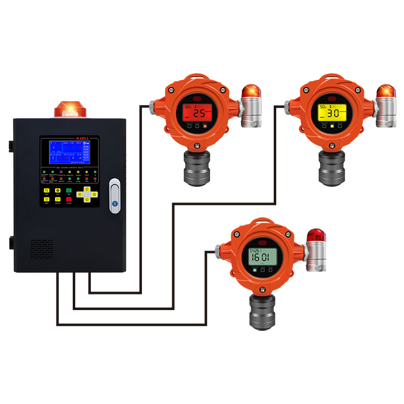 High Accuracy Wall Mounted Fixed NH3 Ammonia Gas Detector Monitor with Control Panel for Poultry Farm