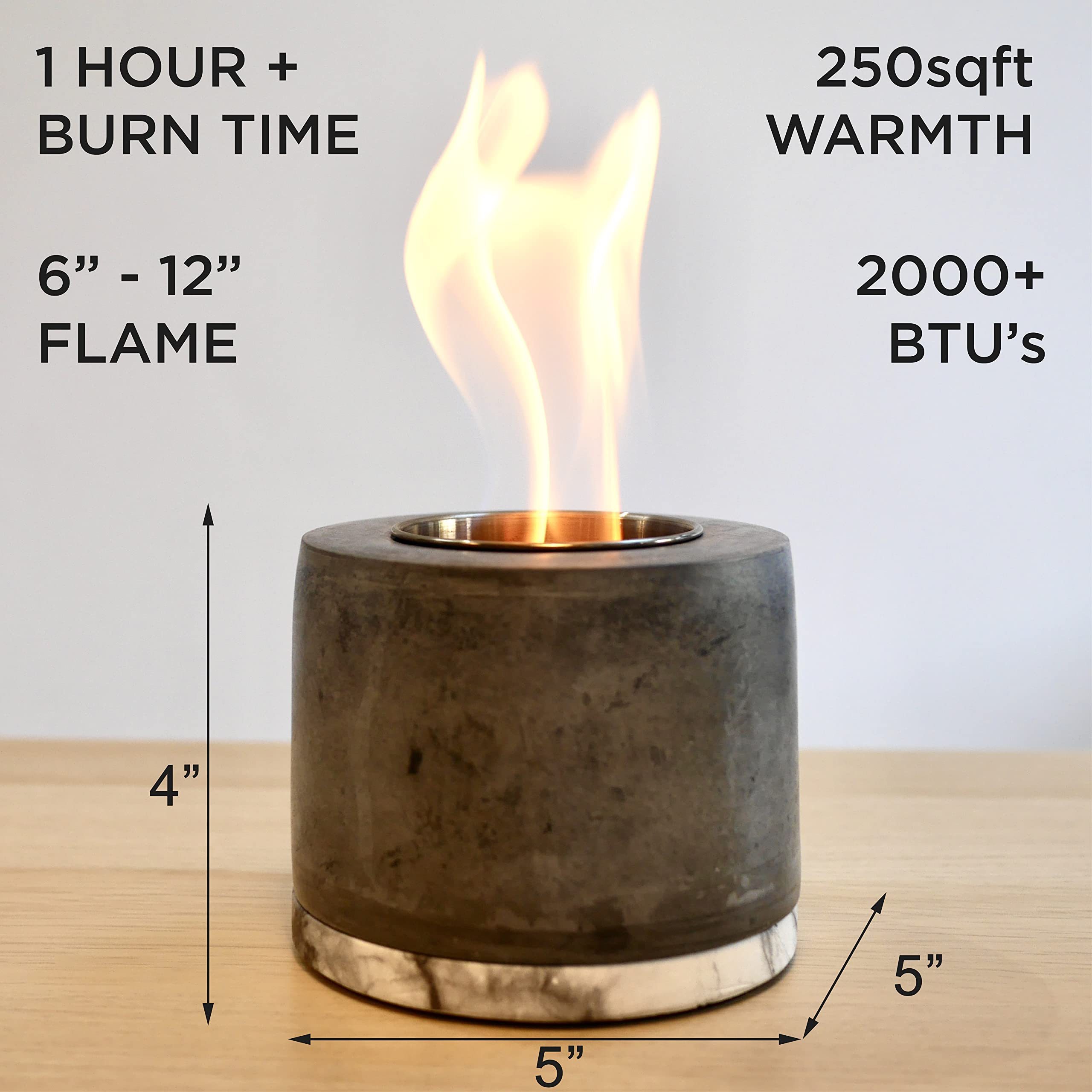 Decorative Mini Bio Ethanol Fireplace Tabletop Fire Pit Indoor Home Portable Concrete Tabletop Bioethanol Fireplace