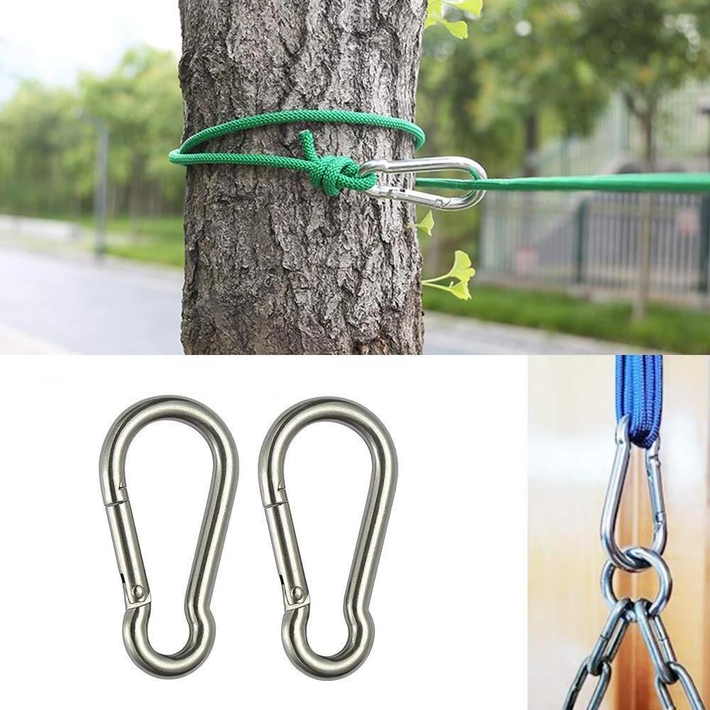 Bag Locking Swivel Climbing Snap Hook Carabiner Clips Custom Logo Shaped Keychain Stainless Steel Metal Carabiner With Eyelet