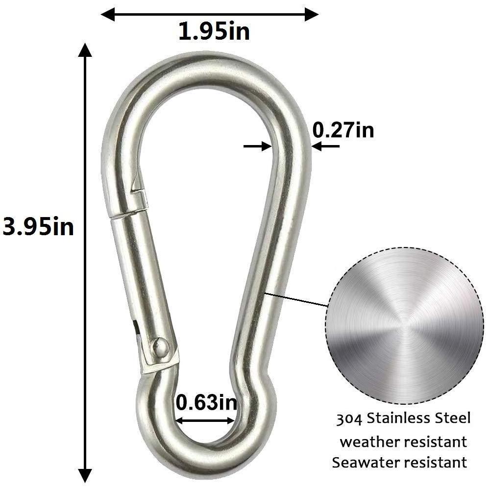 Bag Locking Swivel Climbing Snap Hook Carabiner Clips Custom Logo Shaped Keychain Stainless Steel Metal Carabiner With Eyelet