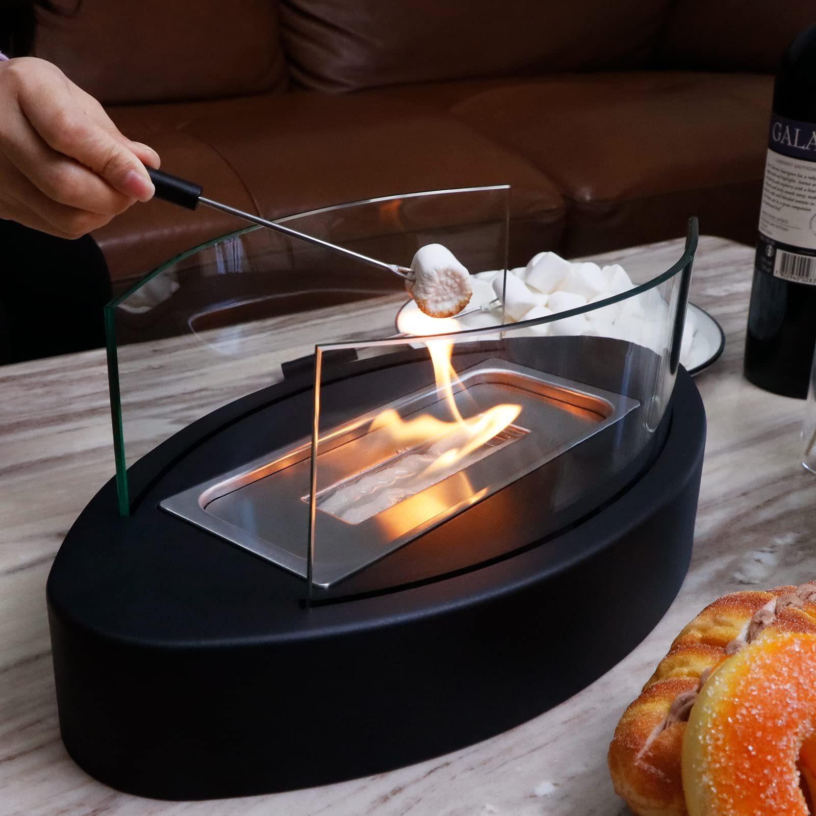 Tabletop Bioethanol Modern Metal Fireplace Table Top fireplace Smokeless Indoor Outdoor Fireplace