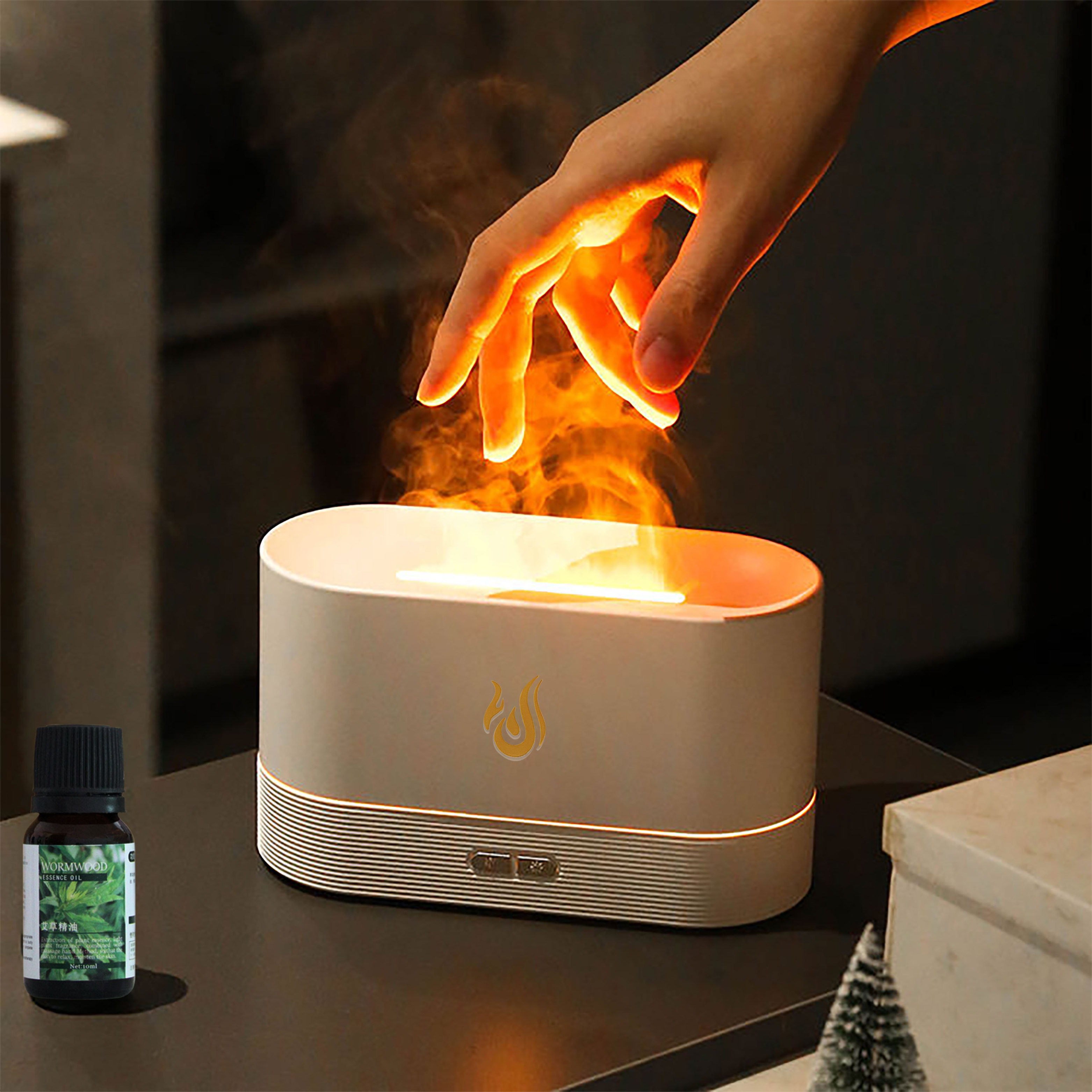 Colorful Fire LED Flame Humidifier Volcano Ultrasonic Cool Mist Maker essential Oil Diffuser machine Flame Lamp Aroma Difusor