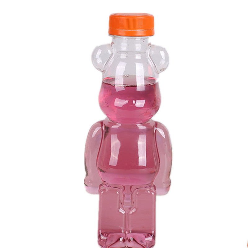 Plastic orange juice bear Bottle Animal Shape Bottle for bubble tea 700ml Food Grade Plastic Honey Container