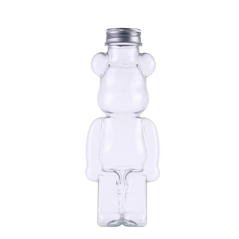 Plastic orange juice bear Bottle Animal Shape Bottle for bubble tea 700ml Food Grade Plastic Honey Container