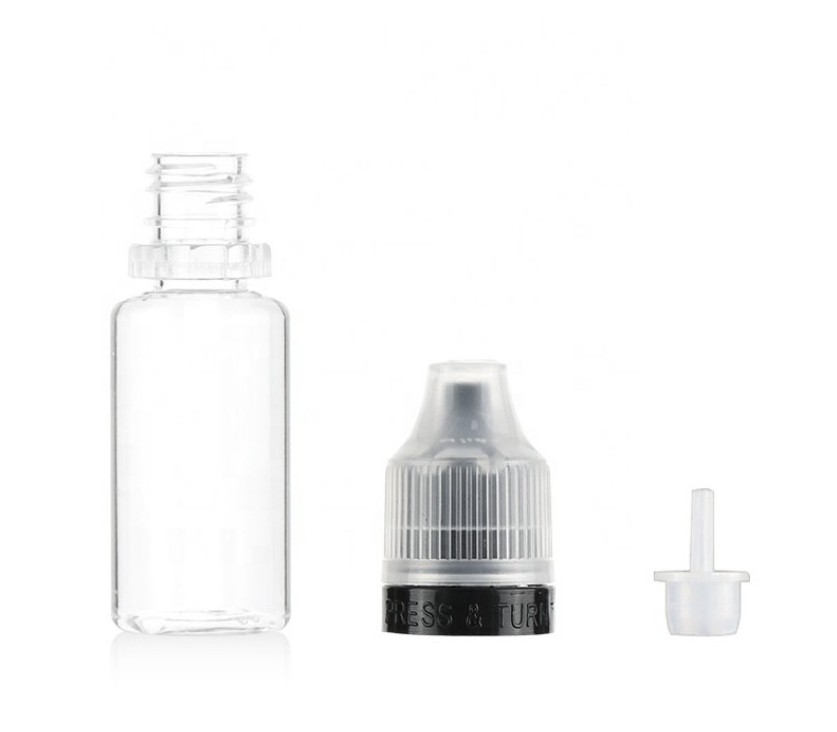 10 ml 1 oz Black PET Plastic Squeeze Squeezable Eye Dropper Bottle pharmaceutical plastic bottle with children resistant cap