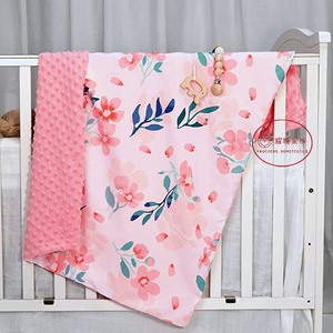 Micro Soft Printed Soothing Raised Dots Double Layer Crib Baby Blanket