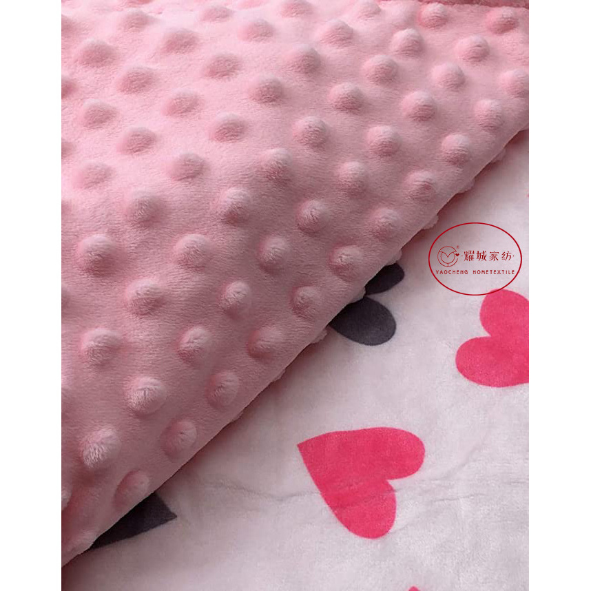 Micro Soft Printed Soothing Raised Dots Double Layer Crib Baby Blanket