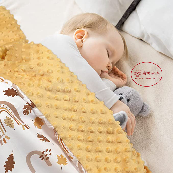 Soft micro fleece blanket warm minky dot baby kids blanket