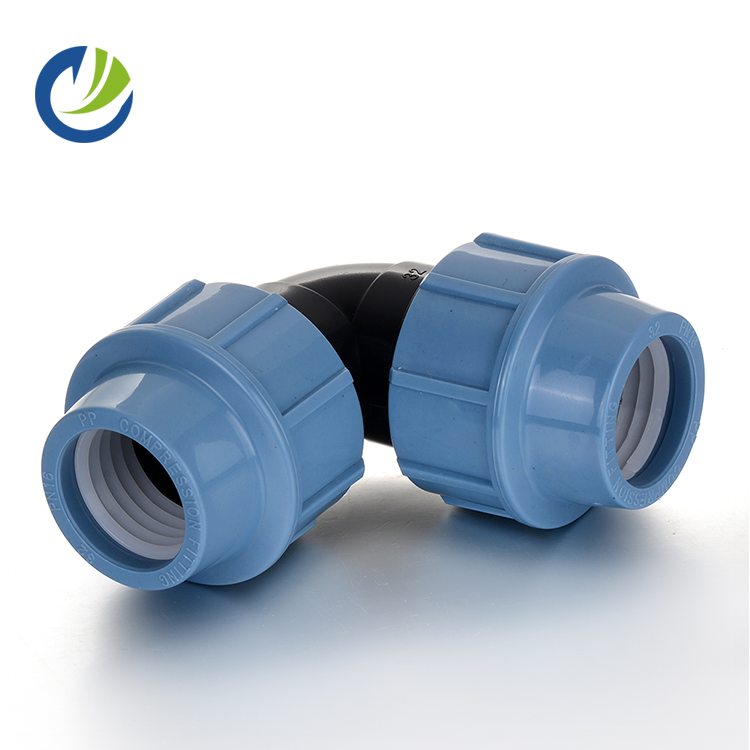 water system pn16 farm irrigation equal male pp compression plastic pvc pipe fitting 90 degree elbow